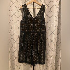Ann Taylor LOFT Geo Striped Lace Dress Size 14